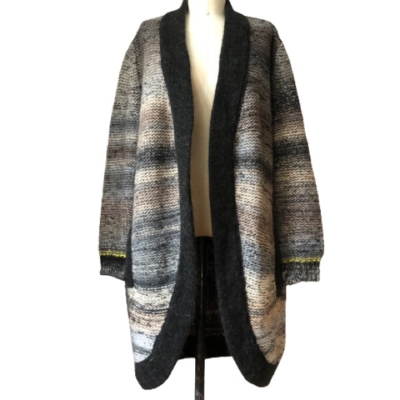 NWOT New ZADIG & VOLTAIRE Yuno Pa Multicolor Striped Open Front Cardigan Medium - Picture 6 of 15